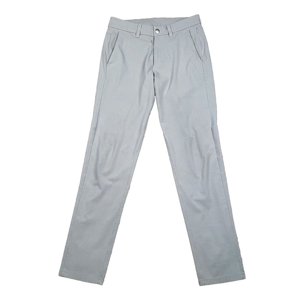 Lululemon Commission Slim Fit Ventlight Pants Mens 27x29.5 Grey Stretch Preppy
